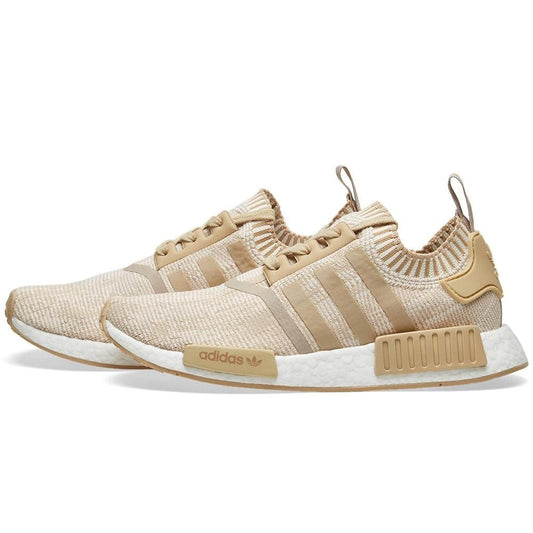 adidas NMD_R1 Primeknit Glitch Camo Linen Khaki-Off White — UK 3.5 | EU 36 | US 4 — Front View