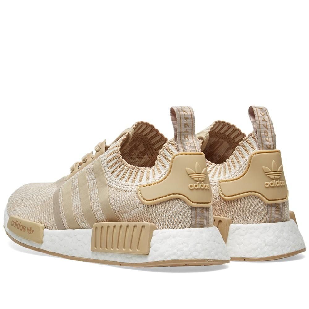 adidas NMD_R1 Primeknit Glitch Camo Linen Khaki-Off White — UK 3.5 | EU 36 | US 4 — Back View
