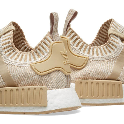 adidas NMD_R1 Primeknit Glitch Camo Linen Khaki-Off White — UK 3.5 | EU 36 | US 4 — Detail View