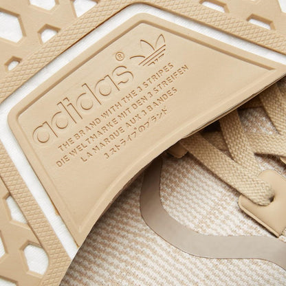 adidas NMD_R1 Primeknit Glitch Camo Linen Khaki-Off White — UK 3.5 | EU 36 | US 4 — Lifestyle View