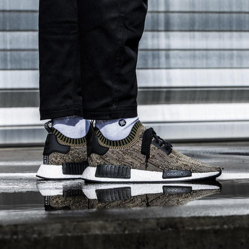 ADIDAS NMD_R1 PK Olive Cargo & Black — UK 3.5 | EU 36 | US 4 — Side View