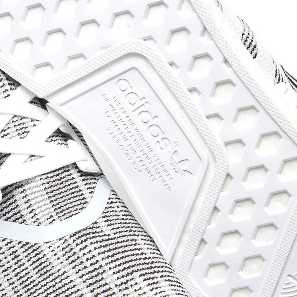adidas NMD_R1 Primeknit Glitch Camo White-Black — UK 3.5 | EU 36 | US 4 — Top View