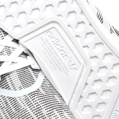 adidas NMD_R1 Primeknit Glitch Camo White-Black — UK 3.5 | EU 36 | US 4 — Top View