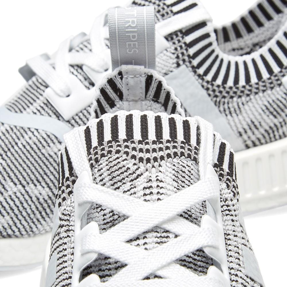 adidas NMD_R1 Primeknit Glitch Camo White-Black — UK 3.5 | EU 36 | US 4 — Detail View