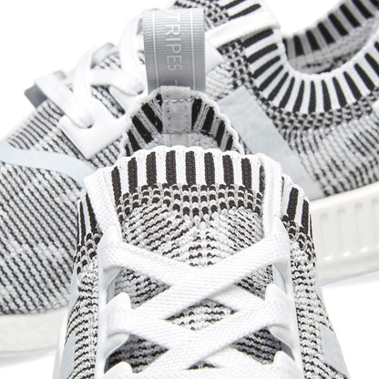adidas NMD_R1 Primeknit Glitch Camo White-Black — UK 3.5 | EU 36 | US 4 — Detail View