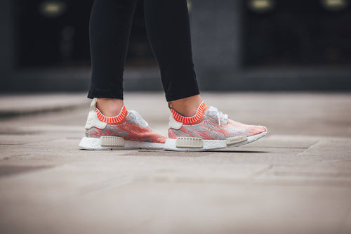 Adidas NMD_R1 Primeknit Camo Pack  Solar Red — UK 3.5 | EU 36 | US 4 — Side View
