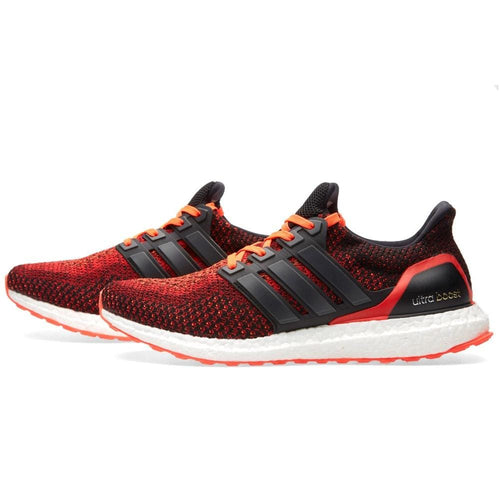 ADIDAS ULTRA BOOST M Core Black & Solar Red — UK 3.5 | EU 36 | US 4 — Front View