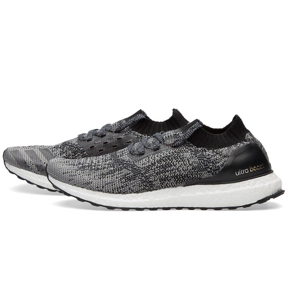 ADIDAS ULTRA BOOST UNCAGED M Core Black & Solid Grey — UK 3.5 | EU 36 | US 4 — Front View
