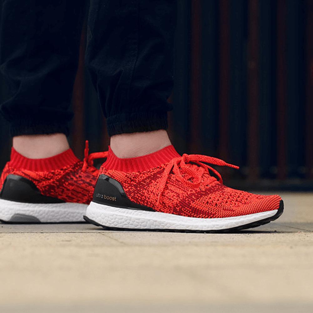 ADIDAS ULTRA BOOST UNCAGED Scarlet, Solar Red & Black — UK 3.5 | EU 36 | US 4 — Back View