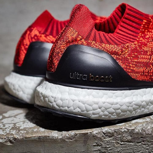 ADIDAS ULTRA BOOST UNCAGED Scarlet, Solar Red & Black — UK 3.5 | EU 36 | US 4 — Side View