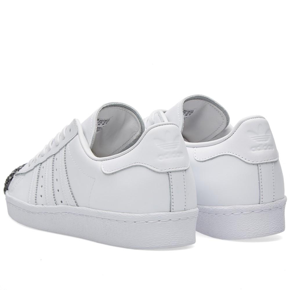 Adidas Women's Superstar Metal Toe W "White & Black" — UK 3.5 | EU 36 | US 4 — Back View