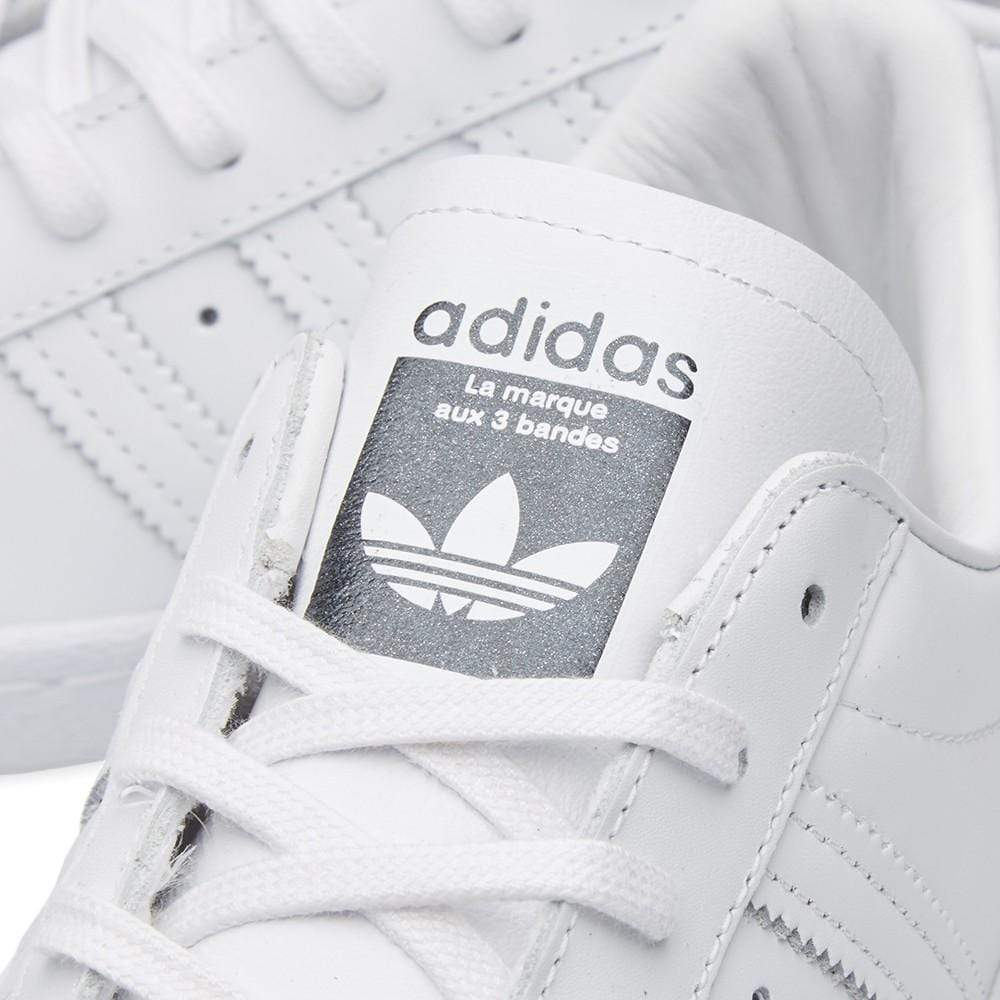 Adidas Women's Superstar Metal Toe W "White & Black" — UK 3.5 | EU 36 | US 4 — Top View