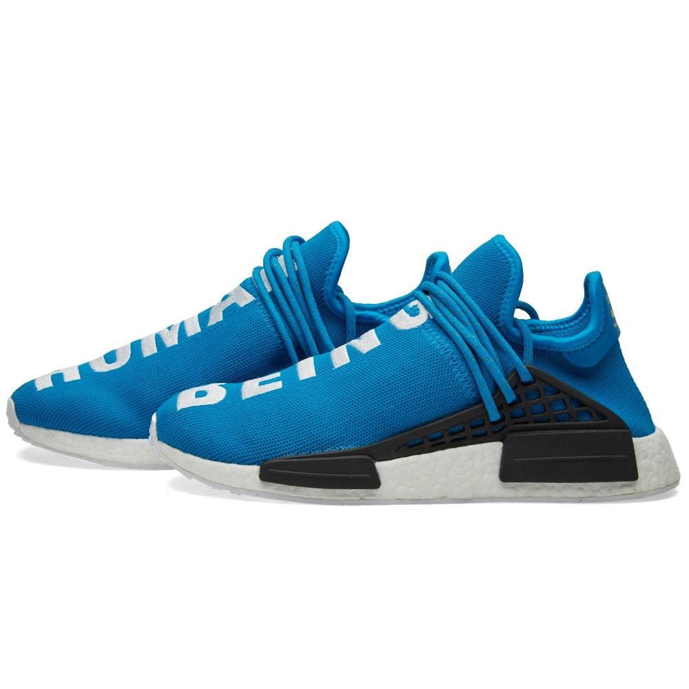PHARRELL WILLIAMS X ADIDAS HU HUMAN RACE NMD - BLUE — UK 3.5 | EU 36 | US 4 — Front View