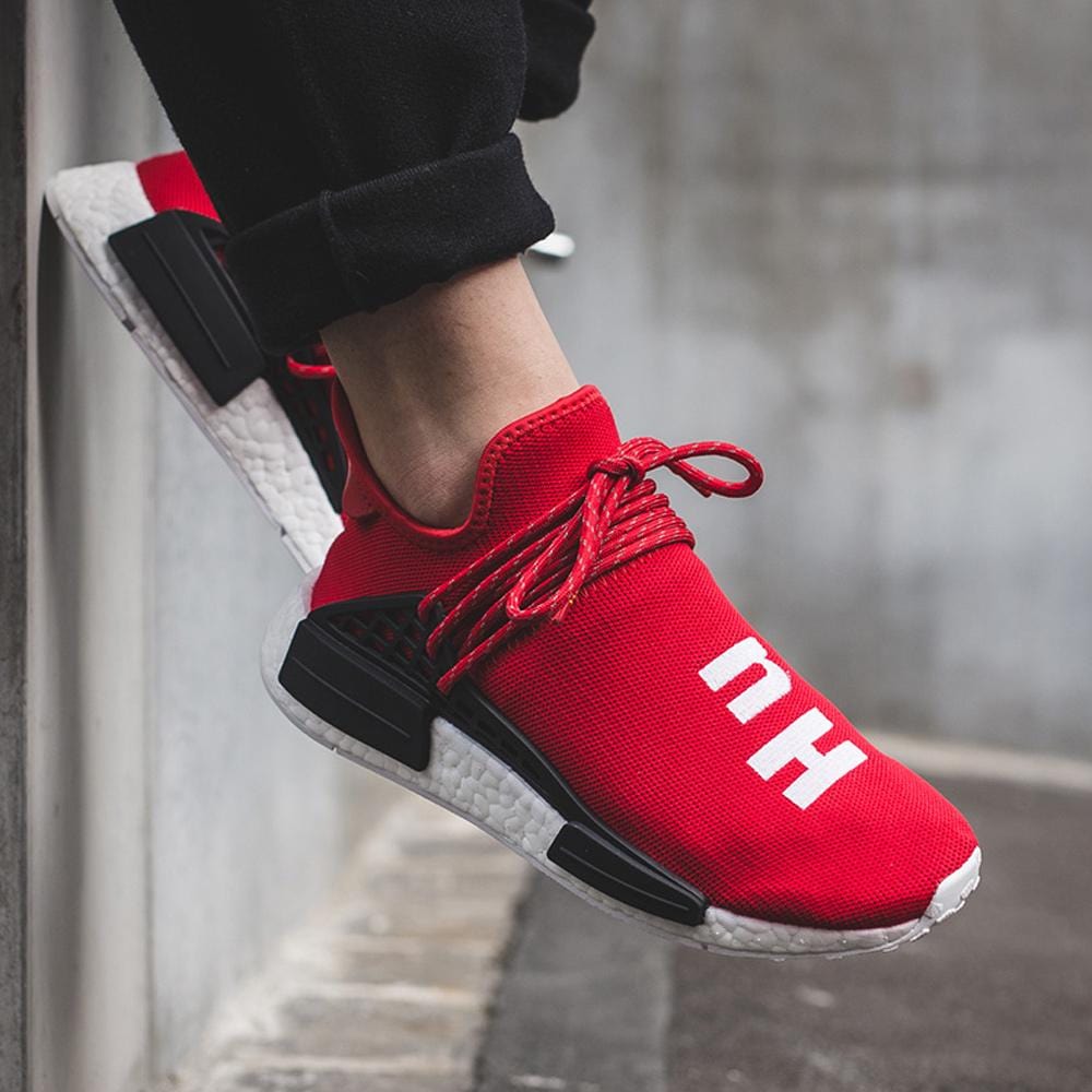 Pharrell Williams x adidas NMD HU  Scarlet — UK 3.5 | EU 36 | US 4 — Top View