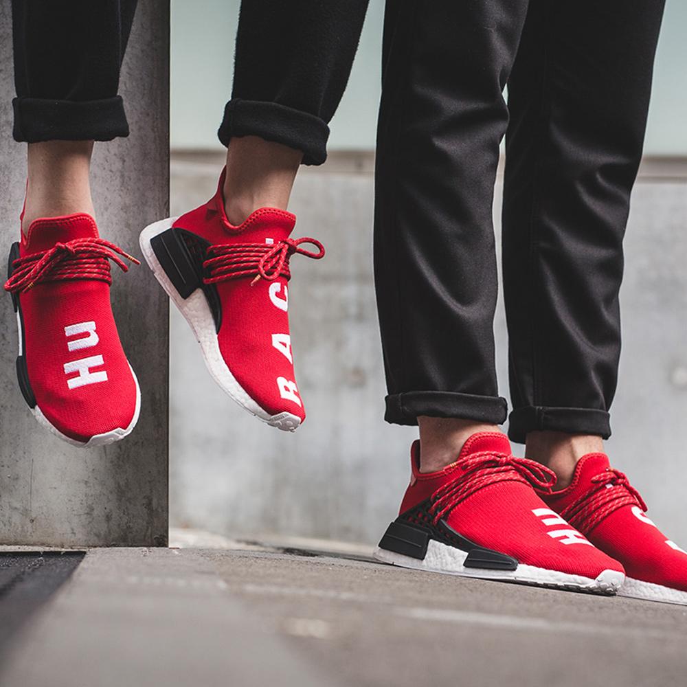 Pharrell Williams x adidas NMD HU  Scarlet — UK 3.5 | EU 36 | US 4 — Back View