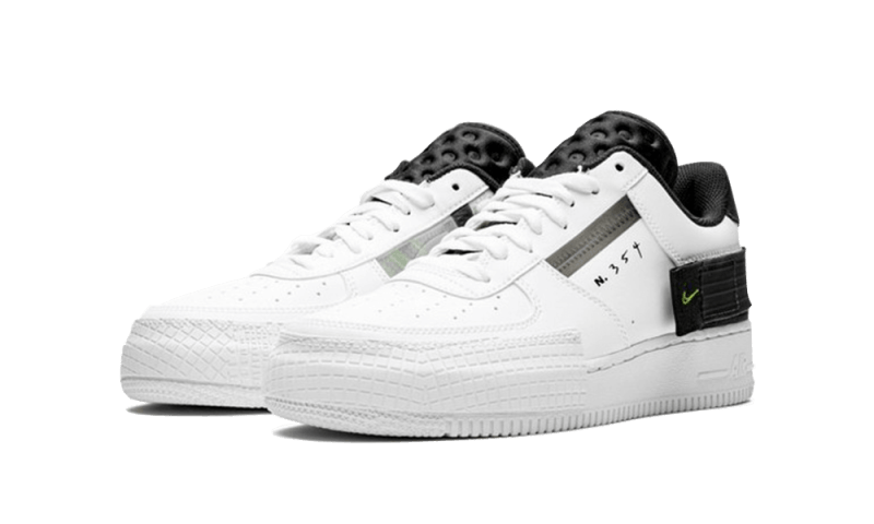 Nike Air Force 1 Low Drop Type White Black Volt - AT7859-101