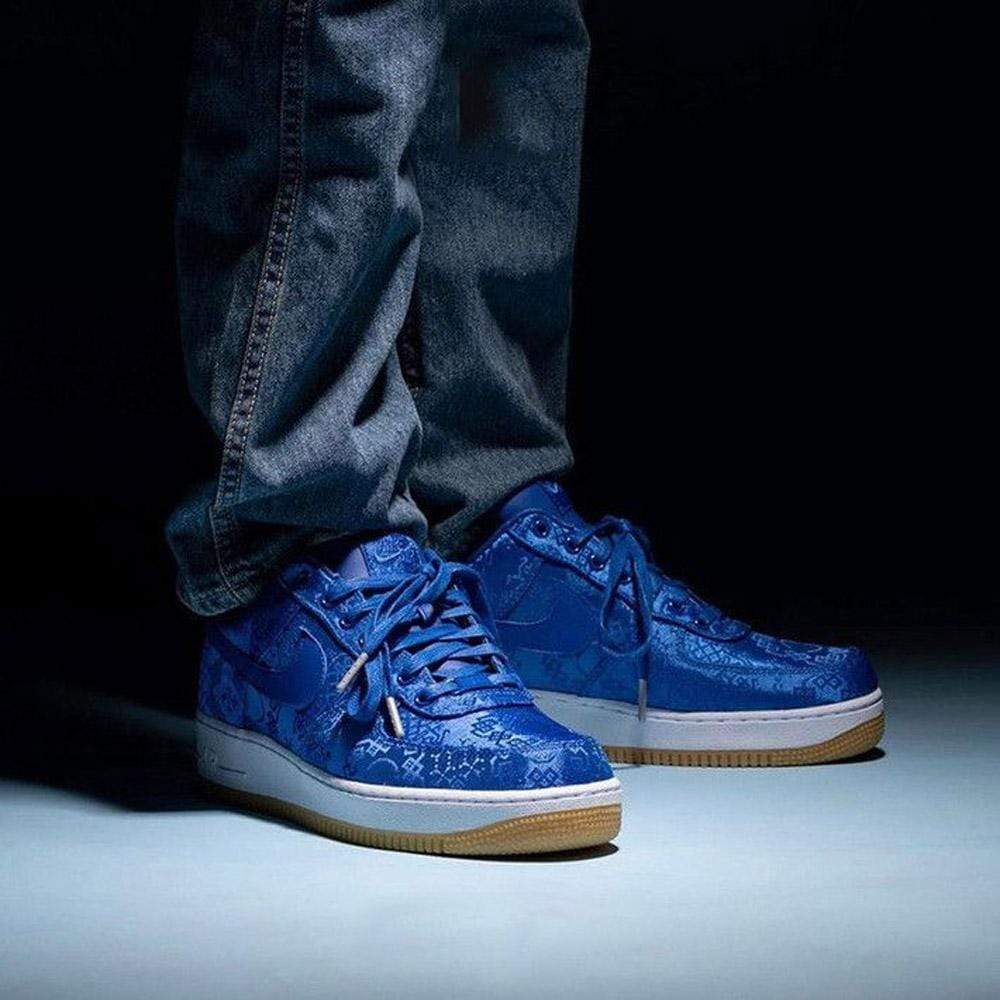 CLOT x Nike Air Force 1 PRM 'Royal Silk' — UK 3 | EU 35.5 | US 3.5 — Lifestyle View