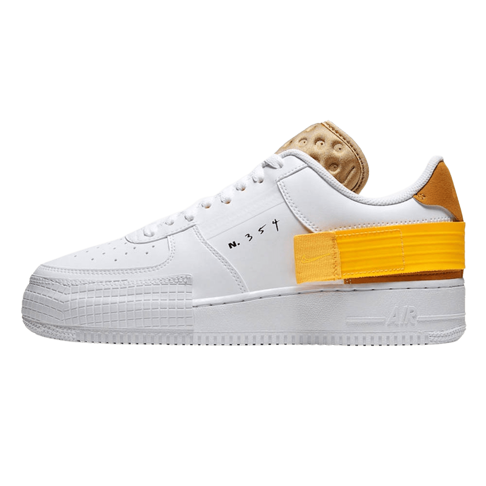 Nike Air Force 1 Type White Gold — UK 3 | EU 35.5 | US 3.5 — Front View