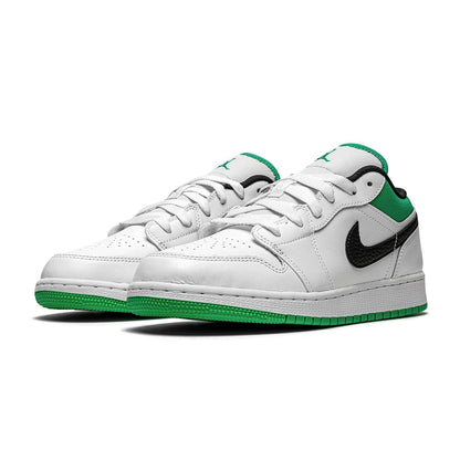 Air Jordan 1 Low GS 'White Lucky Green' — UK 13.5 | EU 32 | US 1Y — Side View