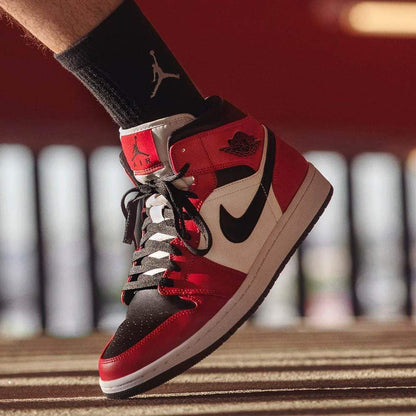 Air Jordan 1 Mid 'Chicago Black Toe' — UK 3 | EU 35.5 | US 3.5 — Lifestyle View