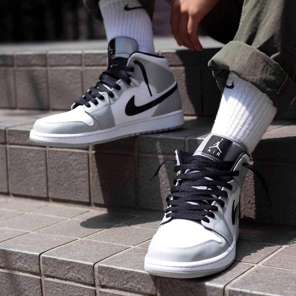Air Jordan 1 Mid 'Smoke Grey' — UK 3 | EU 35.5 | US 3.5 — Lifestyle View
