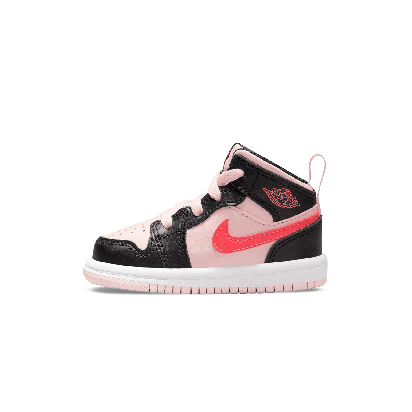 Air Jordan 1 Mid TD 'Black Pink Crimson' — UK 0C | EU 15 | US 0C — Front View