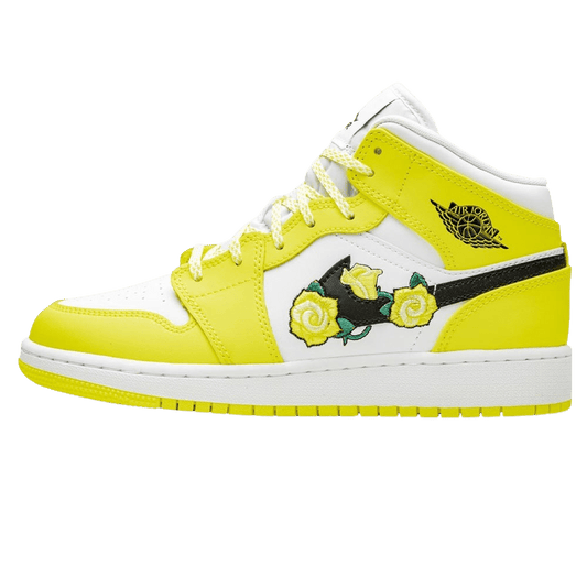 Air Jordan 1 Mid SE GS 'Rose Patch - Dynamic Yellow' — UK 13.5 | EU 32 | US 1Y — Front View