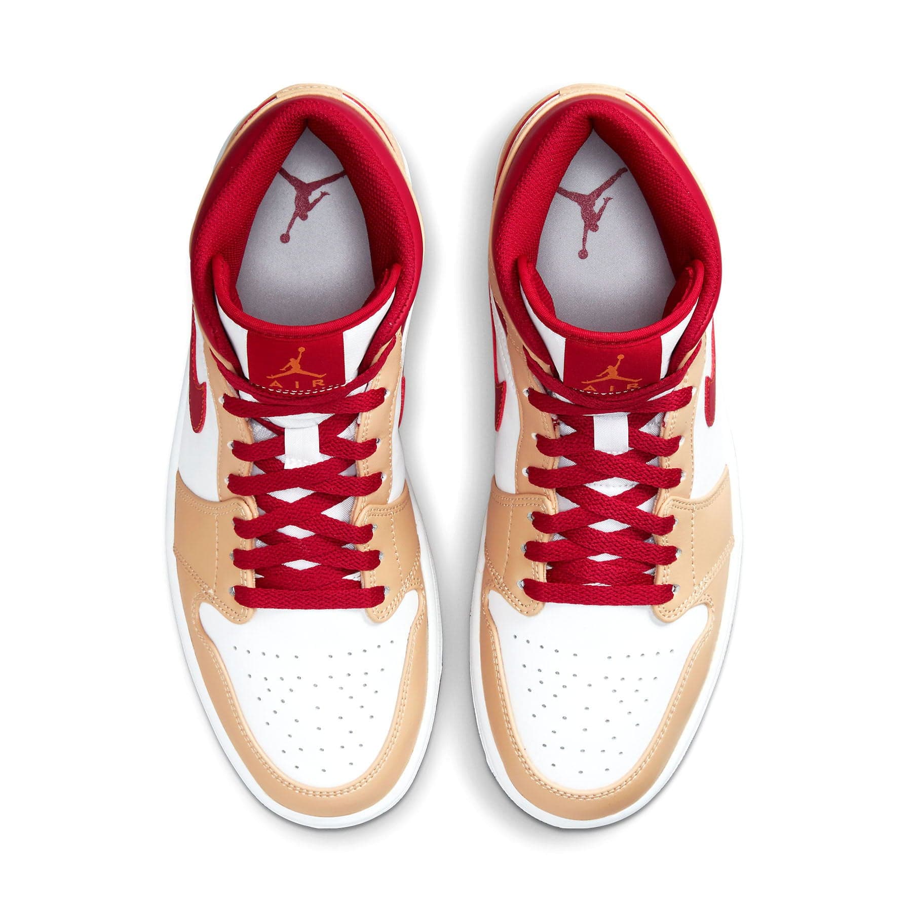 Air Jordan 1 Mid 'Light Curry Cardinal Red' — UK 3 | EU 35.5 | US 3.5 — Back View