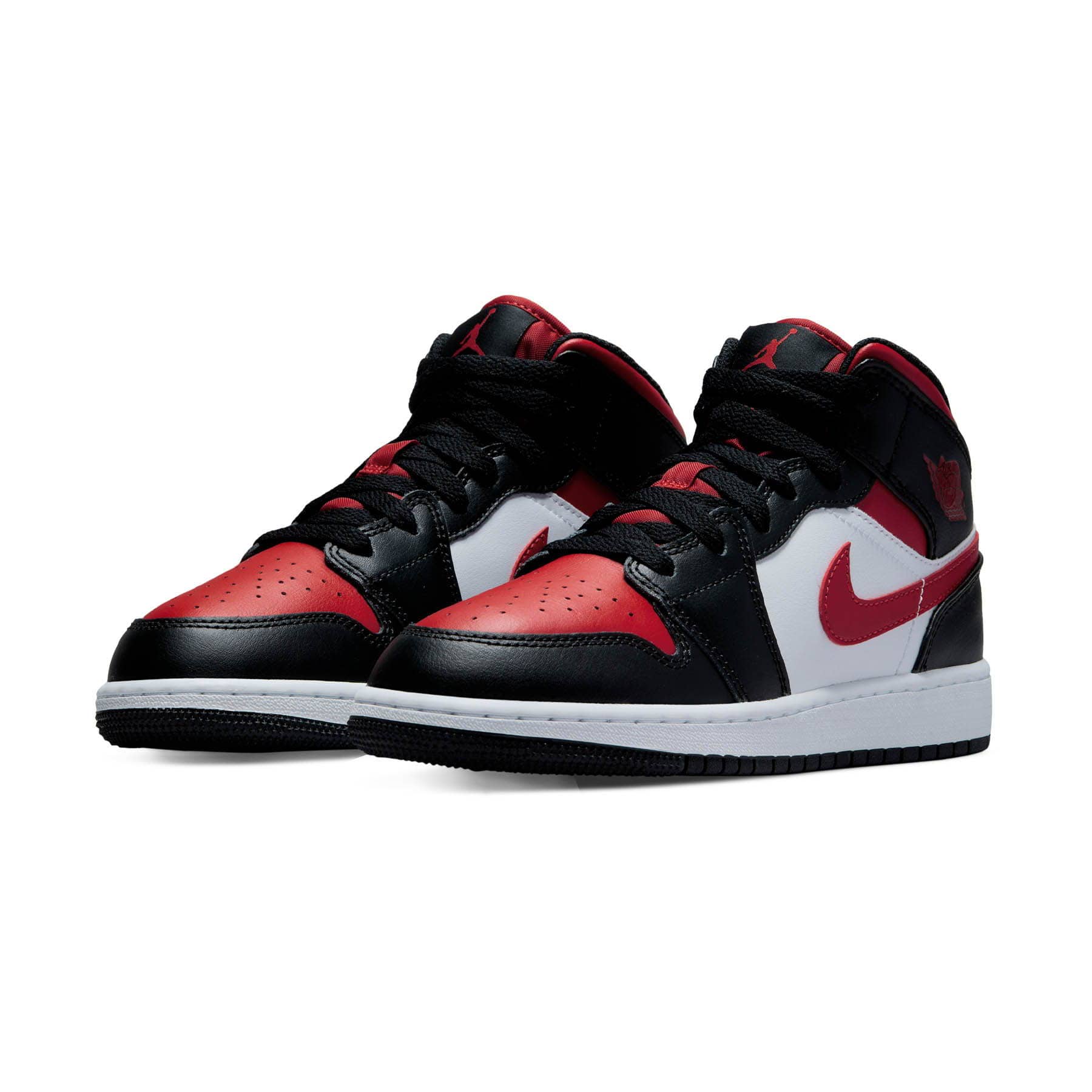 Air Jordan 1 Mid GS 'Black Fire Red' — UK 13.5 | EU 32 | US 1Y — Side View