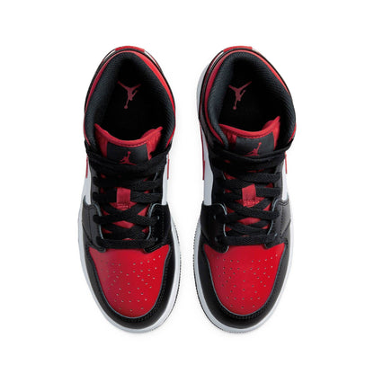 Air Jordan 1 Mid GS 'Black Fire Red' — UK 13.5 | EU 32 | US 1Y — Back View