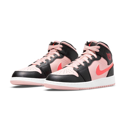 Air Jordan 1 Mid GS Black Pink Crimson — UK 13.5 | EU 32 | US 1Y — Side View