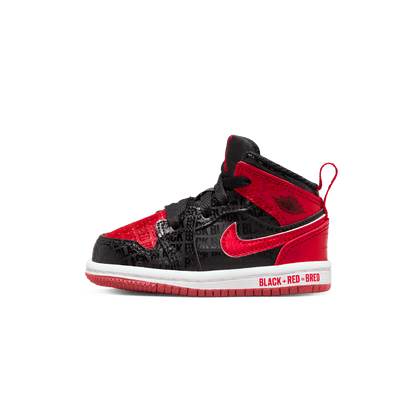 Air Jordan 1 Mid SS TD 'Black + Red = Bred' — UK 0C | EU 15 | US 0C — Front View