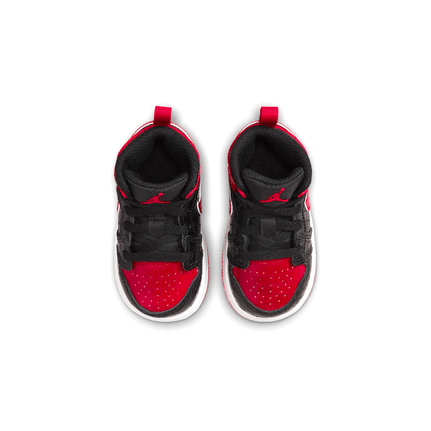 Air Jordan 1 Mid SS TD 'Black + Red = Bred' — UK 0C | EU 15 | US 0C — Back View