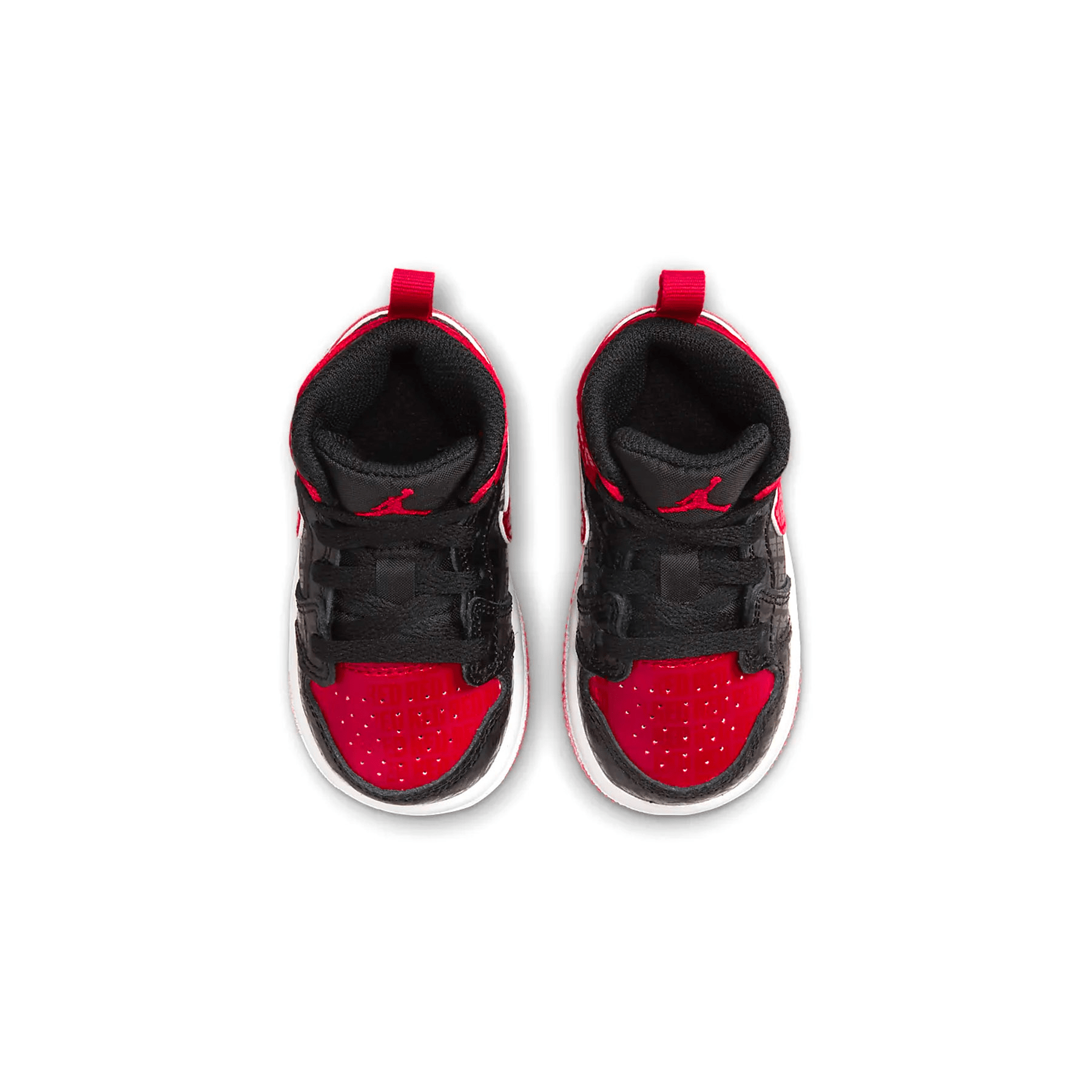 Air Jordan 1 Mid SS TD 'Black + Red = Bred' — UK 0C | EU 15 | US 0C — Back View