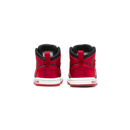 Air Jordan 1 Mid SS TD 'Black + Red = Bred' — UK 0C | EU 15 | US 0C — Top View