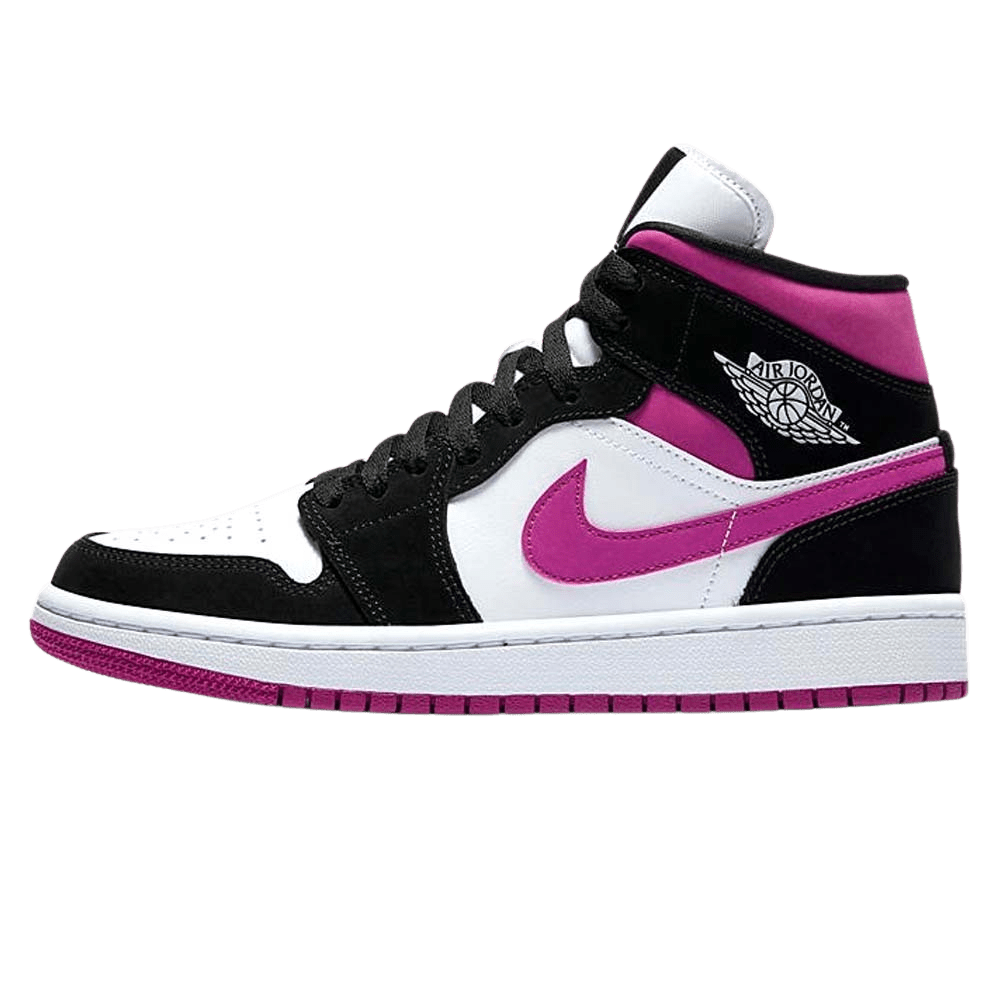 Air Jordan 1 WMNS Mid 'Black Cactus Flower' — UK 3.5 | EU 36 | US 4 — Front View