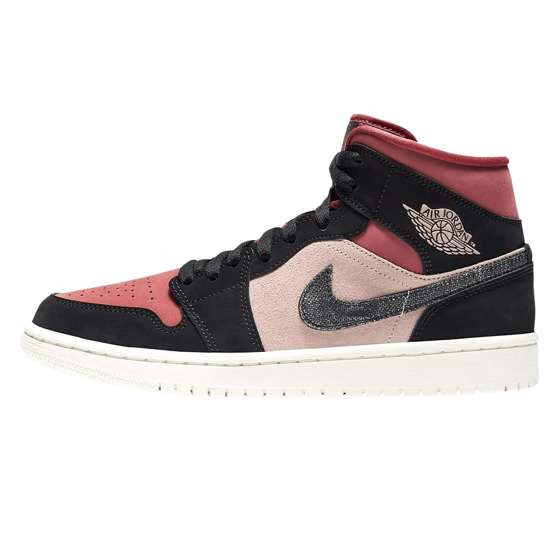 Air Jordan 1 Wmns Mid 'Burgundy Dusty Pink' — UK 2.5 | EU 35.5 | US 5 — Front View