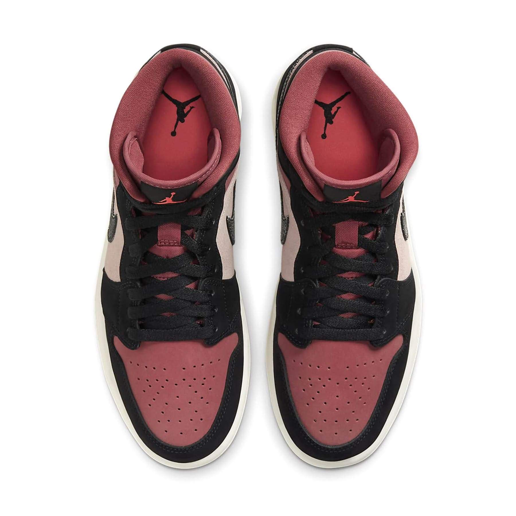 Air Jordan 1 Wmns Mid 'Burgundy Dusty Pink' — UK 2.5 | EU 35.5 | US 5 — Back View