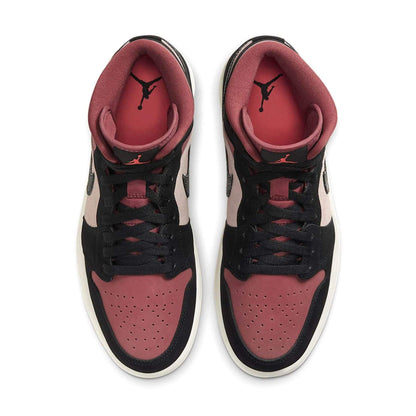 Air Jordan 1 Wmns Mid 'Burgundy Dusty Pink' — UK 2.5 | EU 35.5 | US 5 — Back View