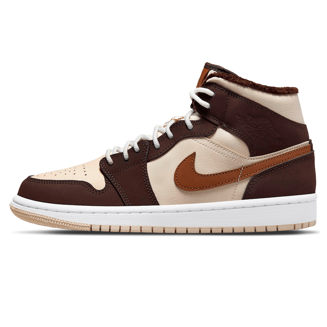 Air Jordan 1 Mid SE Wmns 'Cream Dark Chocolate' — UK 2.5 | EU 35.5 | US 5 — Front View