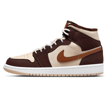 Air Jordan 1 Mid SE Wmns 'Cream Dark Chocolate' — UK 2.5 | EU 35.5 | US 5 — Front View