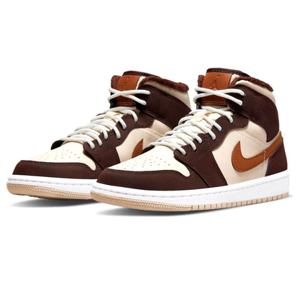 Air Jordan 1 Mid SE Wmns 'Cream Dark Chocolate' — UK 2.5 | EU 35.5 | US 5 — Back View