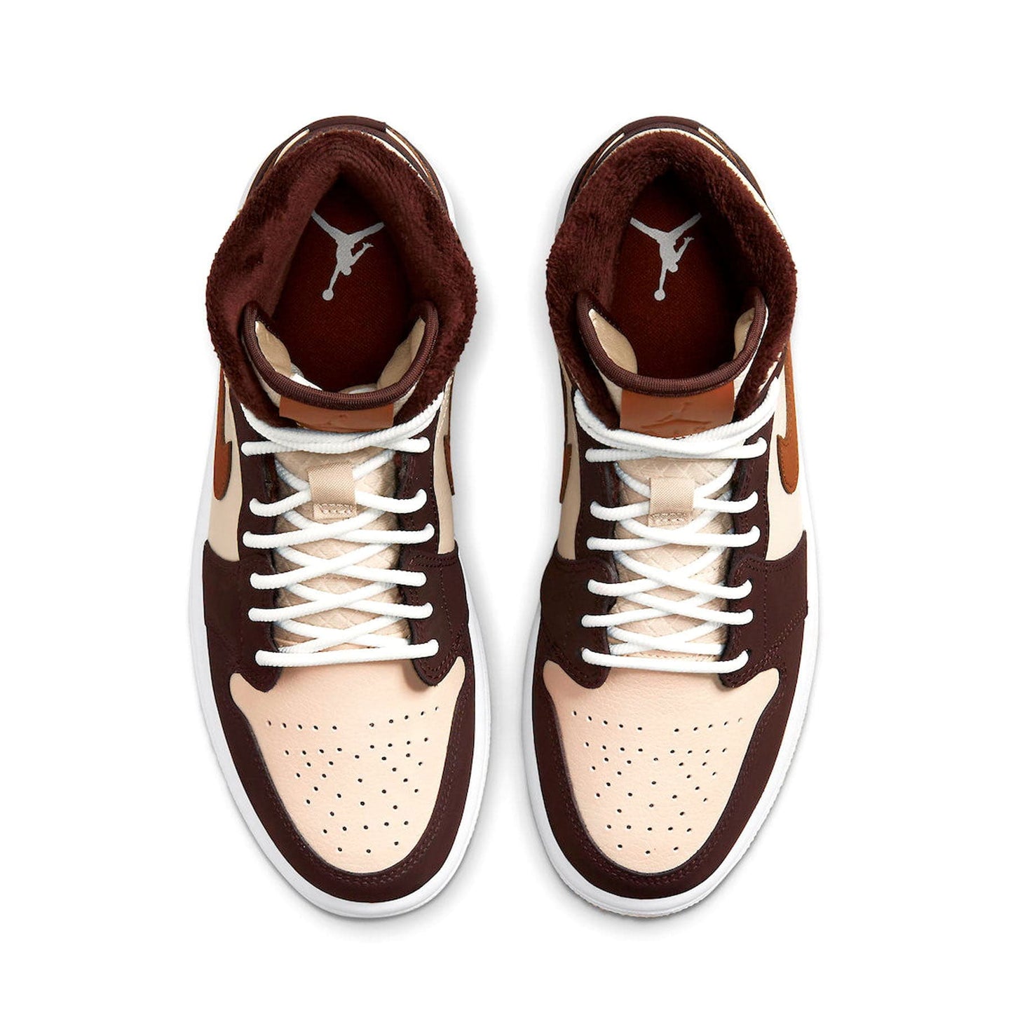 Air Jordan 1 Mid SE Wmns 'Cream Dark Chocolate' — UK 2.5 | EU 35.5 | US 5 — Top View