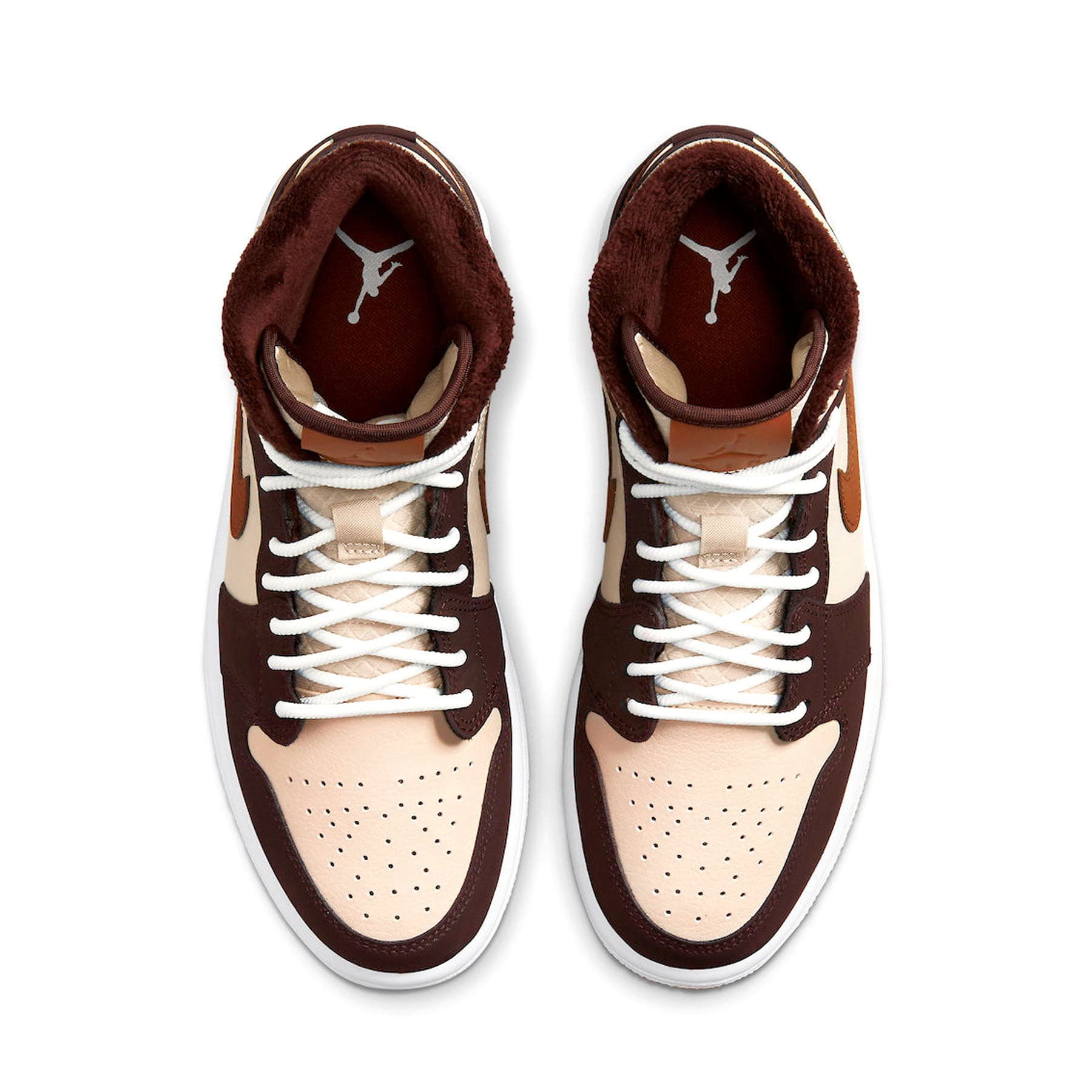 Air Jordan 1 Mid SE Wmns 'Cream Dark Chocolate' — UK 2.5 | EU 35.5 | US 5 — Top View