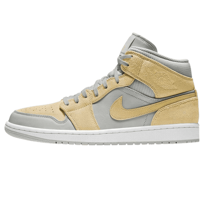 Air Jordan 1 Mid SE Grey Fog Lemon Wash — UK 3 | EU 35.5 | US 3.5 — Front View