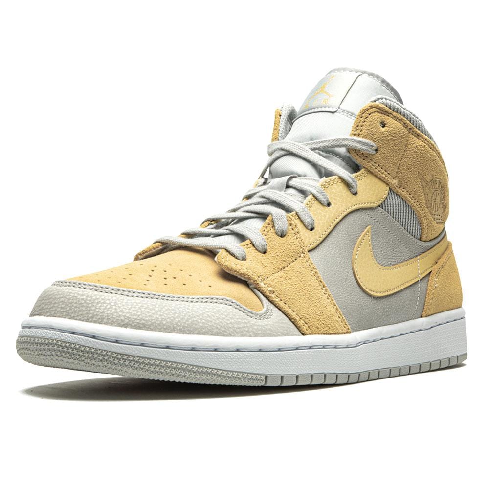 Air Jordan 1 Mid SE Grey Fog Lemon Wash — UK 3 | EU 35.5 | US 3.5 — Top View