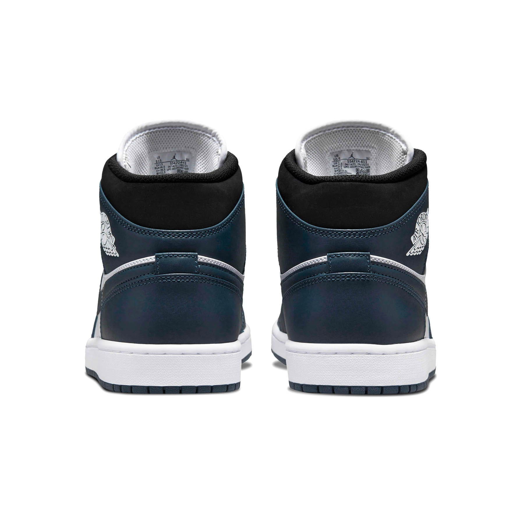 Air Jordan 1 Mid 'Dark Teal' — UK 3 | EU 35.5 | US 3.5 — Top View