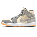 Air Jordan 1 Mid Coconut Milk Particle Grey — UK 3 | EU 35.5 | US 3.5 — Front View