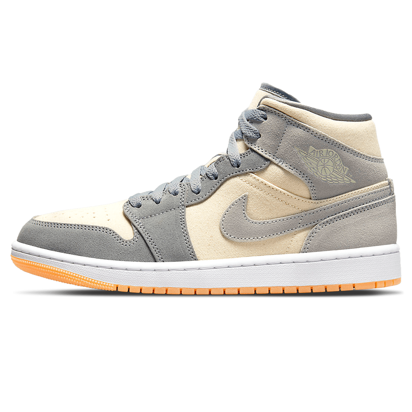 Air Jordan 1 Mid Coconut Milk Particle Grey — UK 3 | EU 35.5 | US 3.5 — Front View