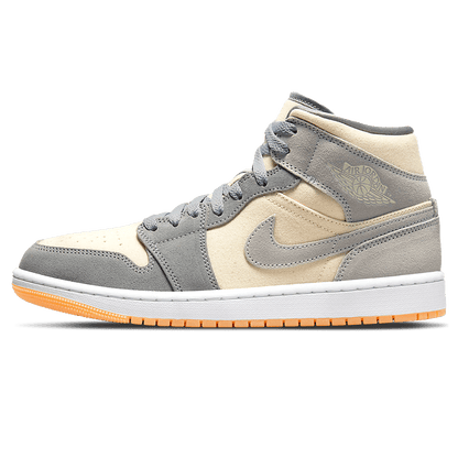 Air Jordan 1 Mid Coconut Milk Particle Grey — UK 3 | EU 35.5 | US 3.5 — Front View